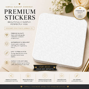 White Lace Pattern Square Sticker