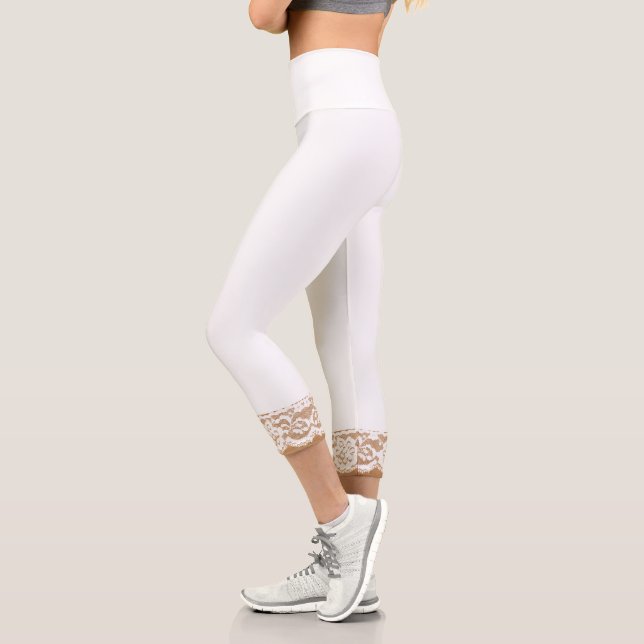 White Lace Pretty Capri Leggings (Left)