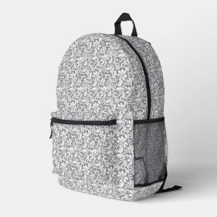 White Lace Printed Backpack