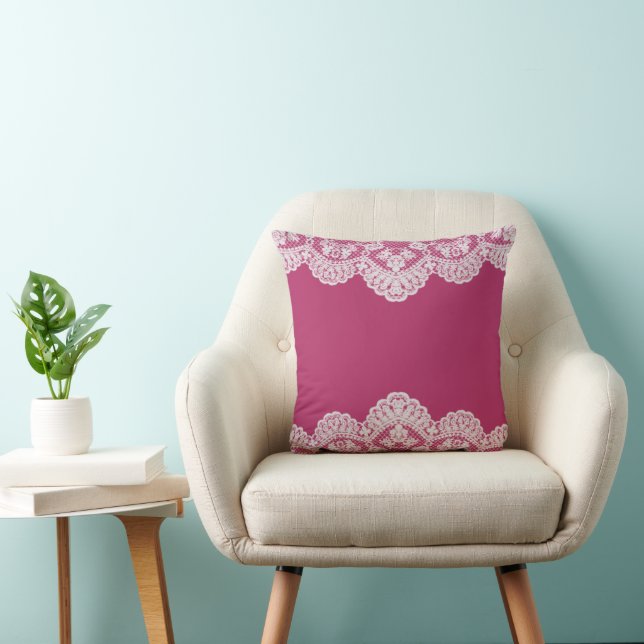 White Lace Raspberry Cushion (Chair)