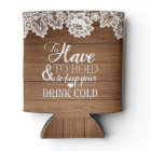 White Lace Rustic Barn Wood Monogram Wedding Drink