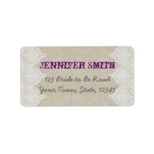 White Lace Vintage Wedding Linen for RSVP Label