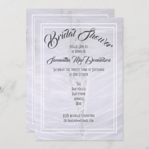 White lace wedding dress bridal shower invitation