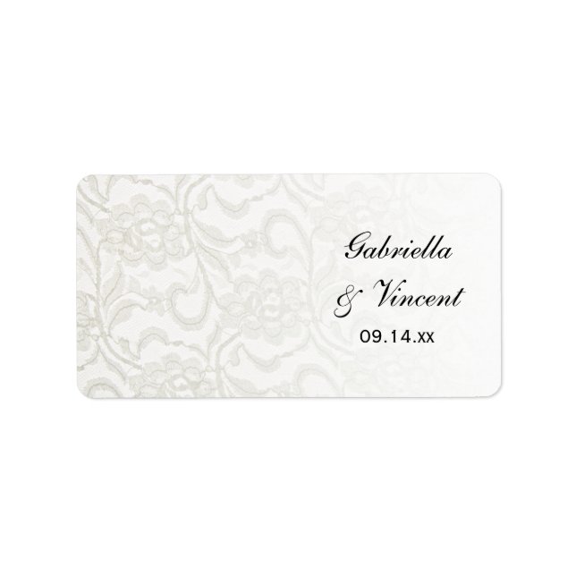 White Lace Wedding Favour Tag (Front)