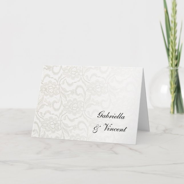 White Lace Wedding Invitation (Front)