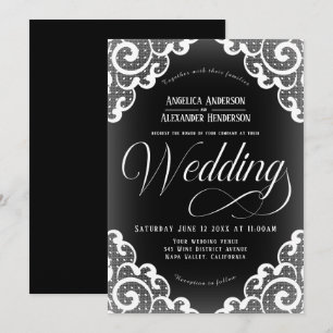 White Lace Wedding Invitation