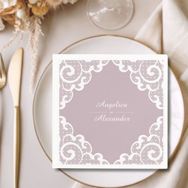 White Lace Wedding Napkin (Creator Uploaded)