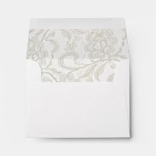 White Lace Wedding RSVP Response Card Envelope