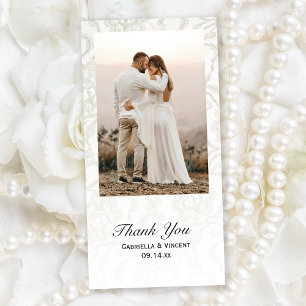 White Lace Wedding Thank You Card