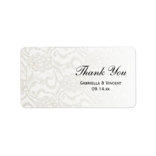White Lace Wedding Thank You Favour Tag