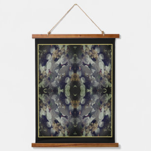 White Lacecap Hydrangea Floral Abstract  Hanging Tapestry