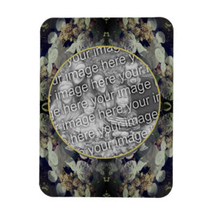 White Lacecap Hydrangea Frame Add Your Photo Magnet