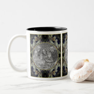 White Lacecap Hydrangea Frame Add Your Photo Two-Tone Coffee Mug