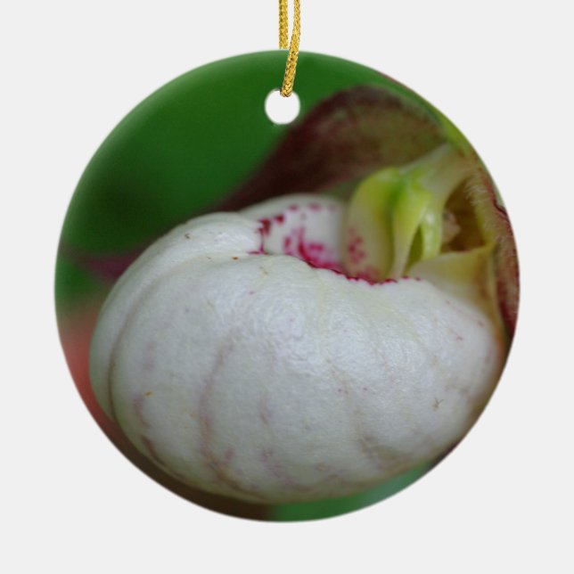 White Lady Slipper Flower Ornament (Front)