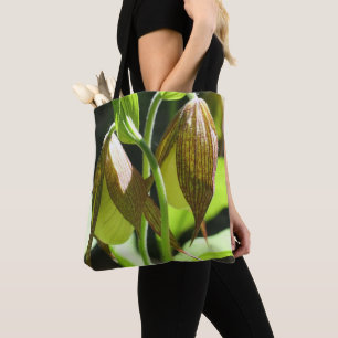 White Lady Slipper Orchid Flower Pair  Tote Bag