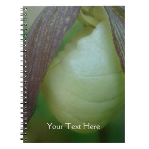 White Lady Slipper Orchid Flower Personalised Notebook