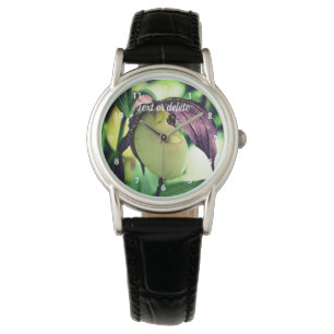 White Lady Slipper Orchid Flower Personalised Watch