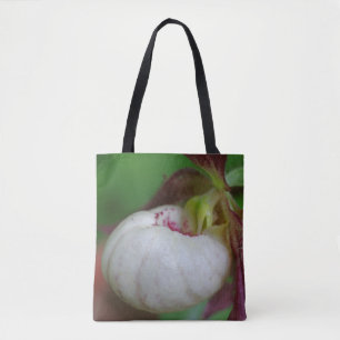 White Lady Slipper Orchid Flower  Tote Bag