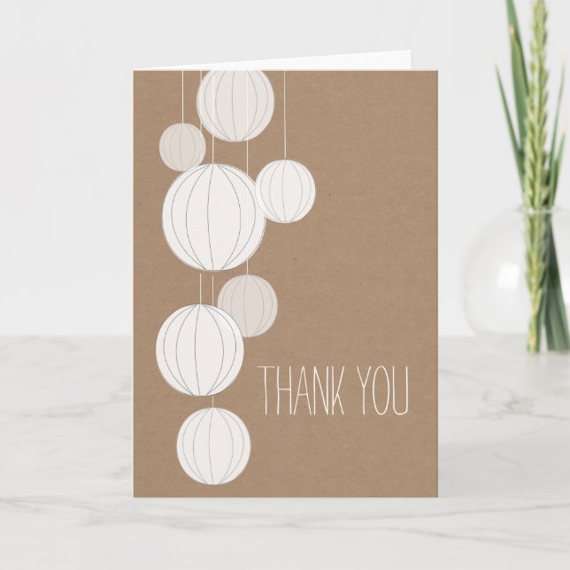 White Lanterns Cardstock Inspired Thank You Card (Front)