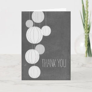 White Lanterns Chalkboard Inspired Thank You Card