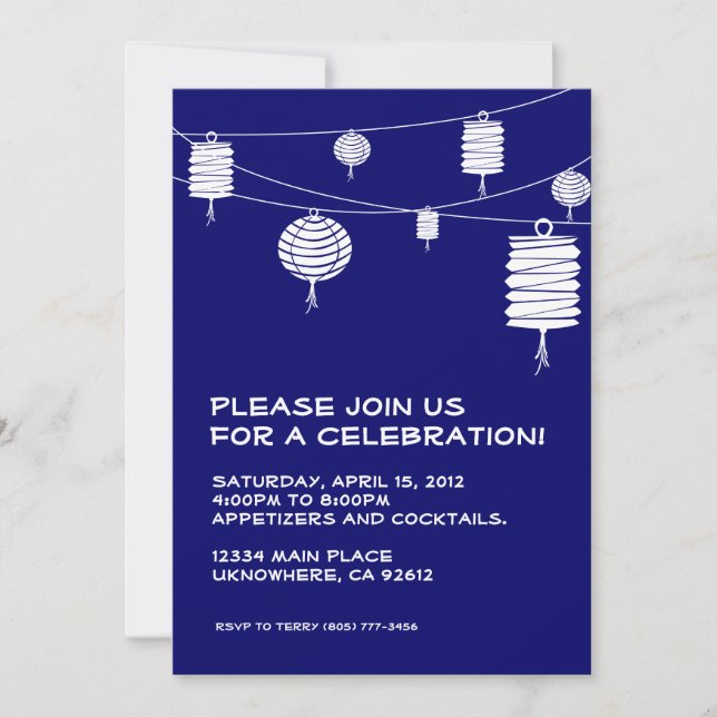 White Lanterns Invitation (Front)