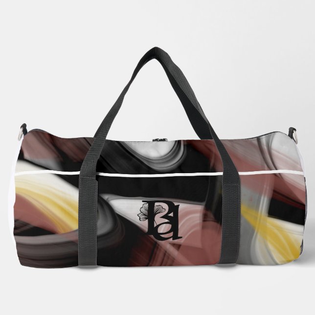 White Large Gym Duffel Bag Trend Abstract Powdery (Front)