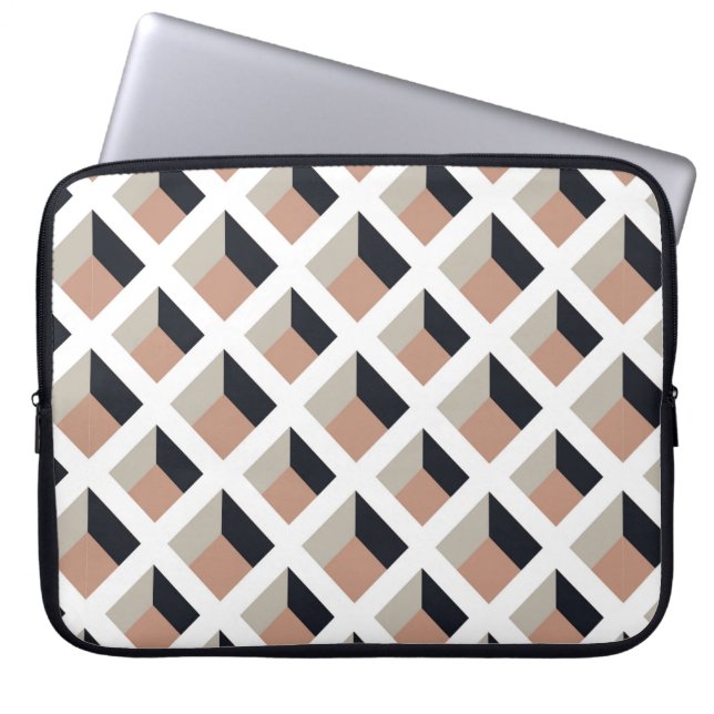 White lattice seamless pattern laptop sleeve (Front)