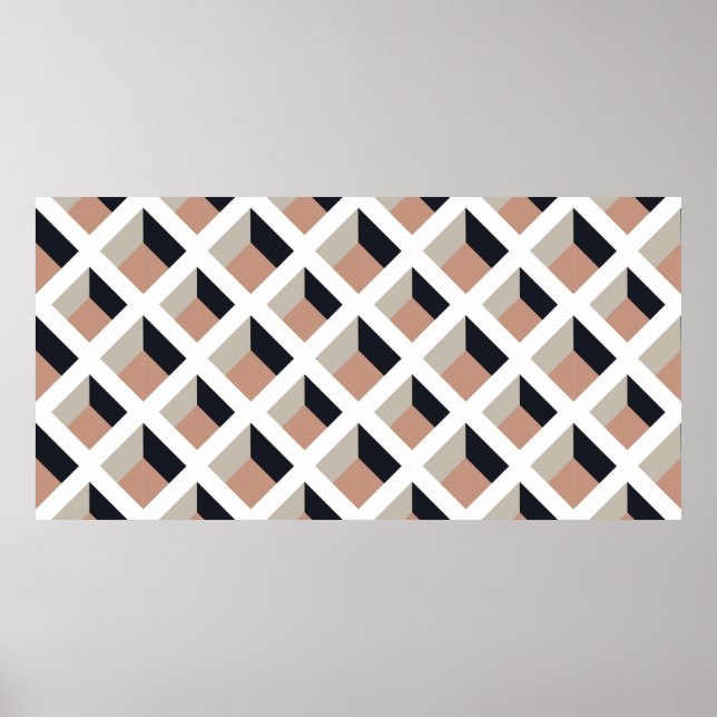 White lattice seamless pattern poster (Front)