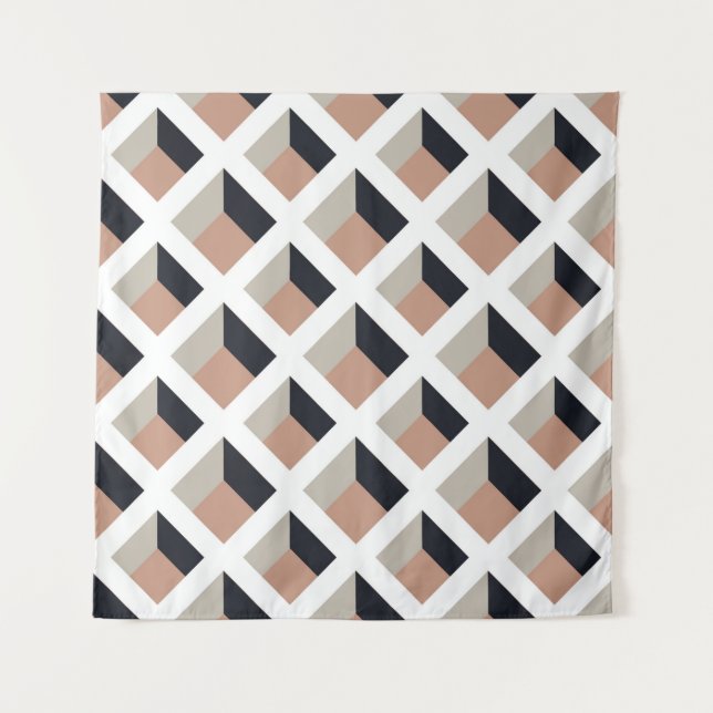 White lattice seamless pattern tapestry (Front)