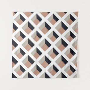 White lattice volume, brown background. tapestry