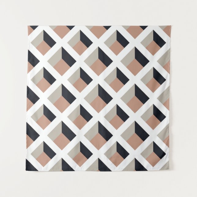 White lattice volume, brown background. tapestry (Front)