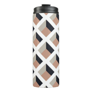 White lattice volume, brown background. thermal tumbler