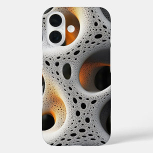 White Lattice with Amber Glow Abstract Case