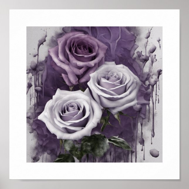 White Lavender Rose  Poster (Front)