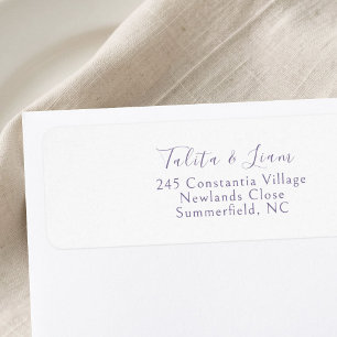 White Lavender Simple Wedding Return Address Label