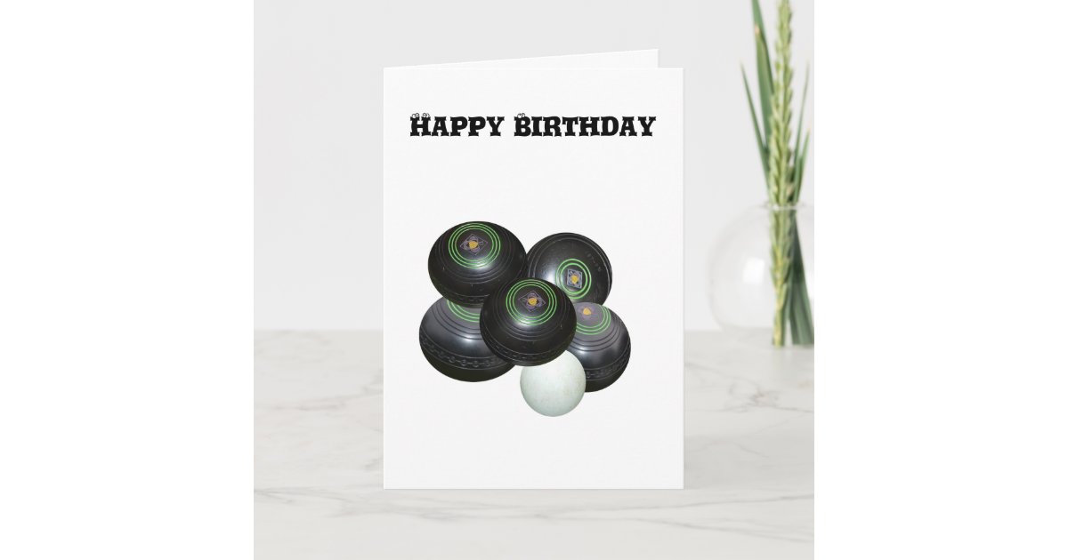 White Lawn Bowls, Happy Birthday Card