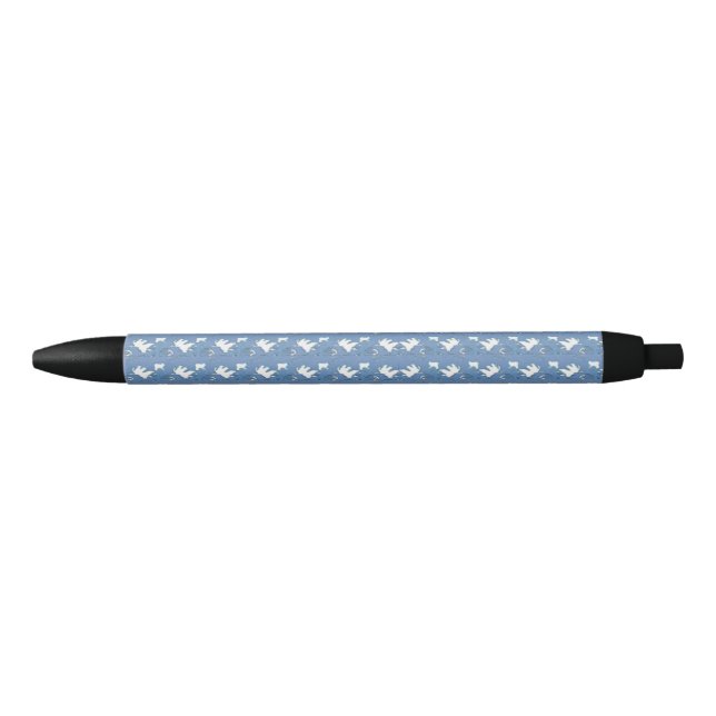 White Leaf  Black Ink Pen (Front)