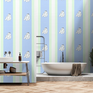 White Leaf Clusters Blue Green Wallpaper