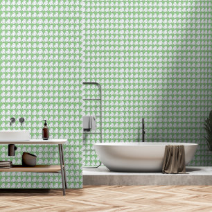 White Leaf clusters On Lt Green Repeat Wallpaper