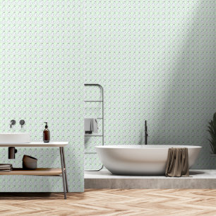 White Leaf Clusters Pale Green Repeat Wallpaper