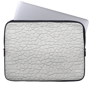 White leather effect pattern laptop sleeve