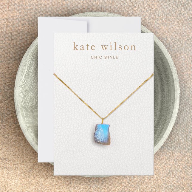 White Leather (image) Necklace Display Card (Creator Uploaded)