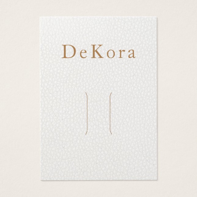 White Leather Single Hair Clip Display Card (Front)