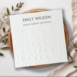 White Leather Texture Blank Jewelry Display Card