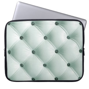 White Leather Texture in Luxury Interiorabstract,b Laptop Sleeve