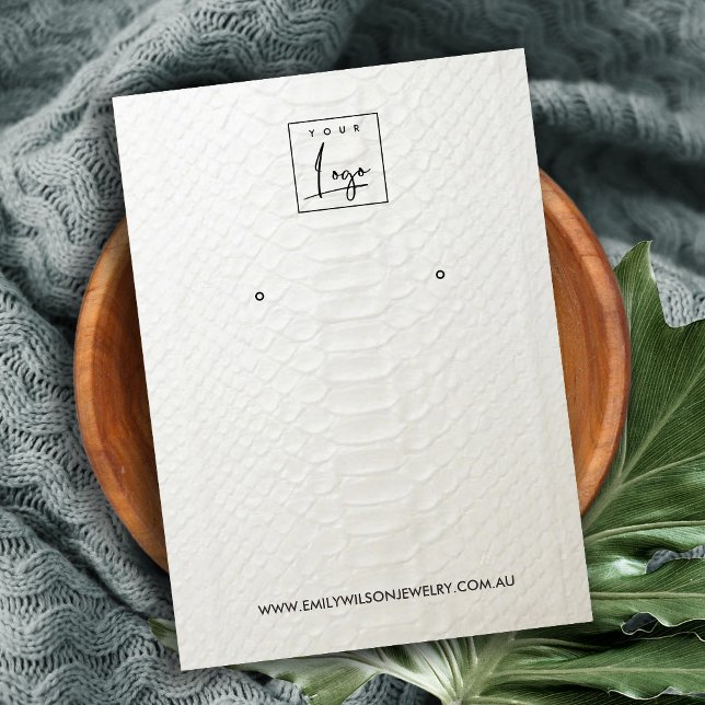 WHITE LEATHER TEXTURE STUD EARRING DISPLAY CARD (Creator Uploaded)