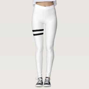 White Leggings with Black Lines