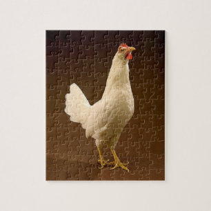 White Leghorn Chicken Jigsaw Puzzle
