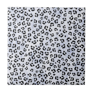White Leopard Print Ceramic Tile