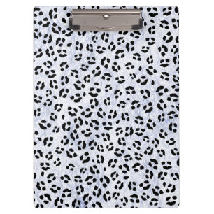 White Leopard Print Clipboard